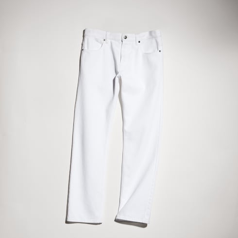 Cotton denim pants - white
