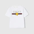 Children's cotton T-shirt with print - white