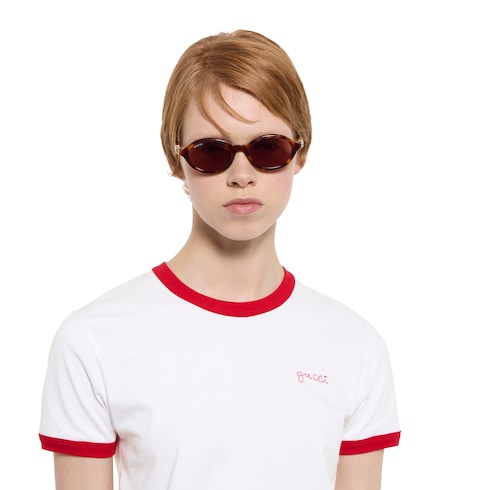 Round frame sunglasses - brown tortoiseshell