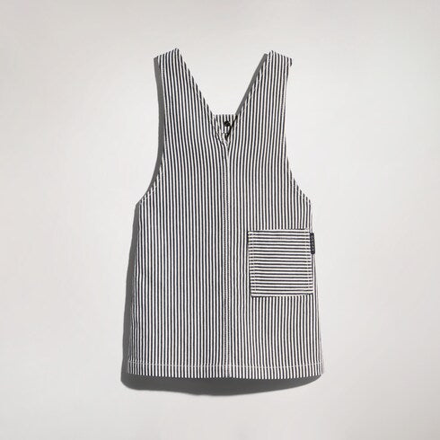 Children's striped denim dress - white and blue