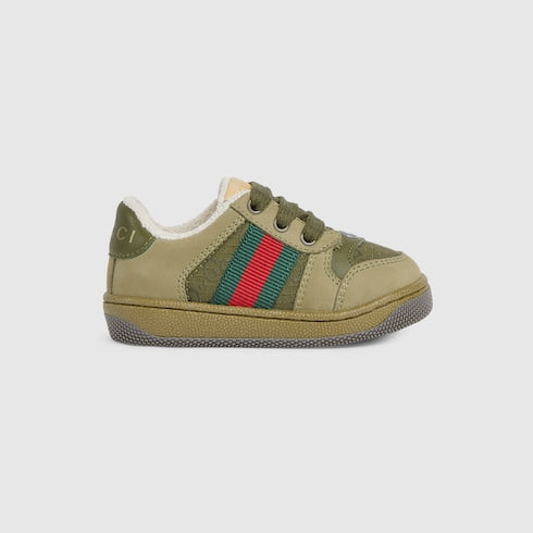 Toddler Screener sneaker - green suede