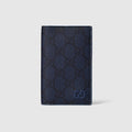 Dusty blue interior GG long card case - dark blue GG Supreme