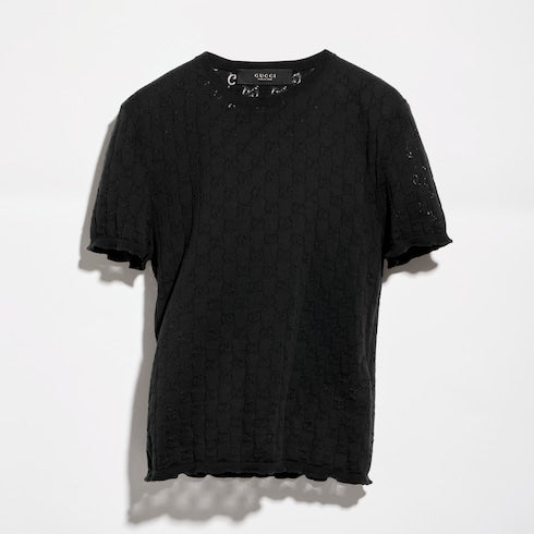 GG cotton devoré T-shirt - black