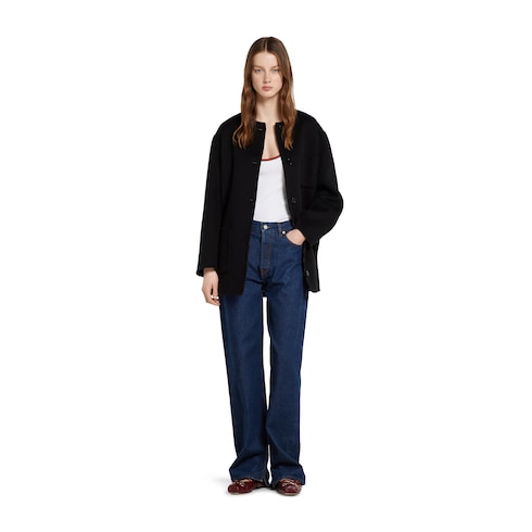 Reversible wool silk jacket - black and grey