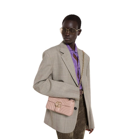 GG Marmont small shoulder bag - pink beige leather