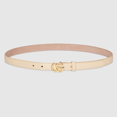 GG Marmont thin belt - light yellow leather