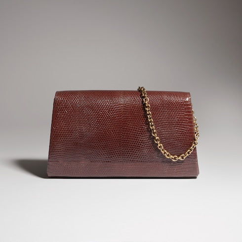 Dionysus lizard small shoulder bag - chestnut