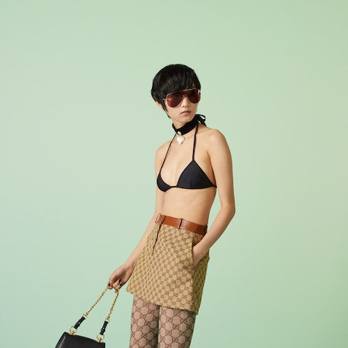 Sparkling jersey bikini set - black