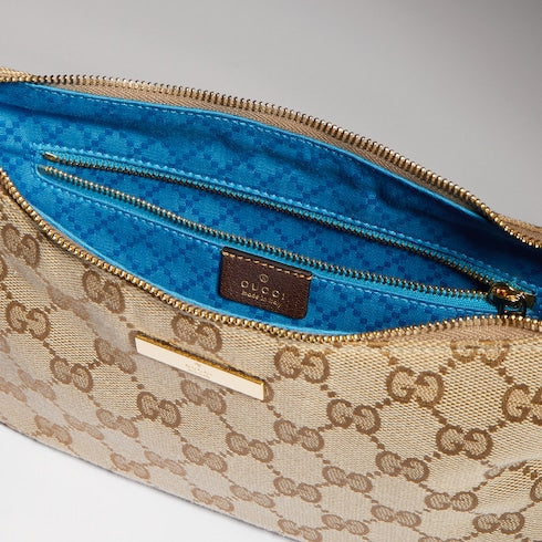 Lady Lunetta small shoulder bag - sand and brown GG canvas