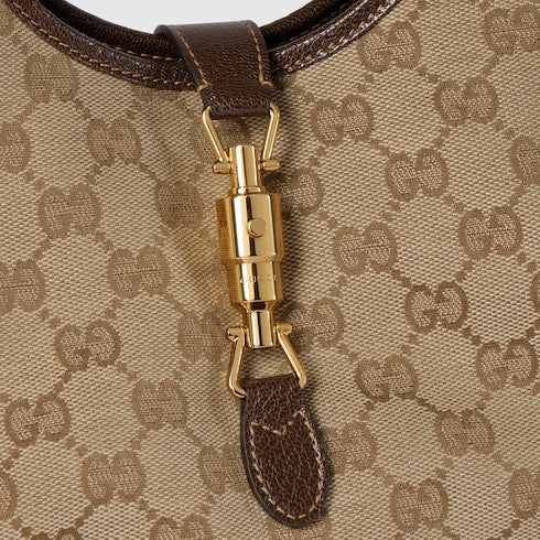 Mercato small tote bag - sand and brown GG canvas