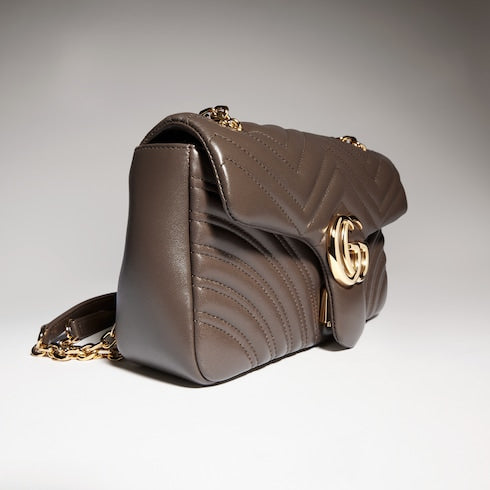 GG Marmont medium shoulder bag - dark taupe leather