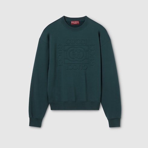 Brushed cotton jersey sweatshirt - dark green