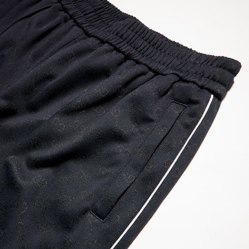 GG nylon and jersey pant - navy