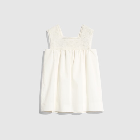 Baby cotton poplin dress - white