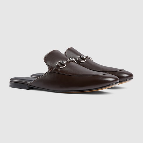 Men's mule with Horsebit - dark brown leather