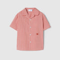Children's gingham cotton shirt - red and white