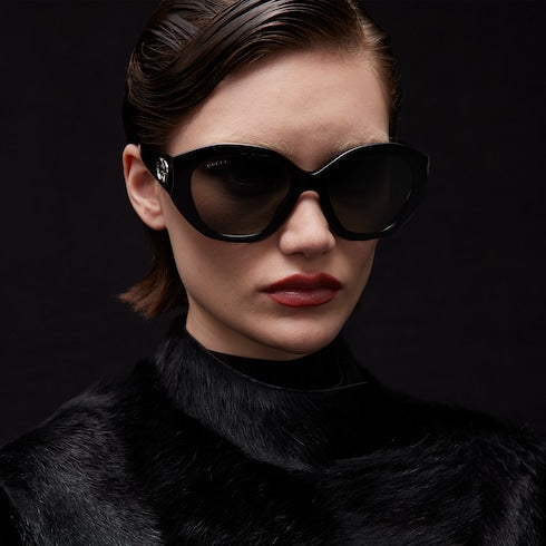 Geometric-frame sunglasses - black