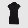 Fine stretch silk dress - black