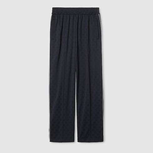 GG nylon and jersey pant - navy
