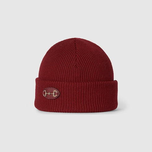 Wool hat with Horsebit - bordeaux