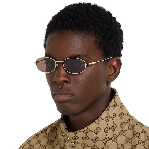Oval frame sunglasses - light gold
