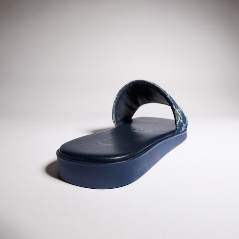 Men's slide sandal - dark blue GG denim