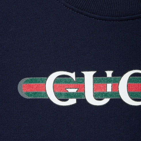 Children's cotton sweatshirt with Web - dark blue