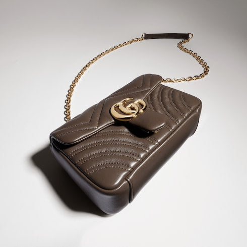 GG Marmont small shoulder bag - dark taupe leather