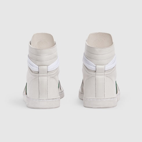 Women's Stretch high-top sneaker - white leather