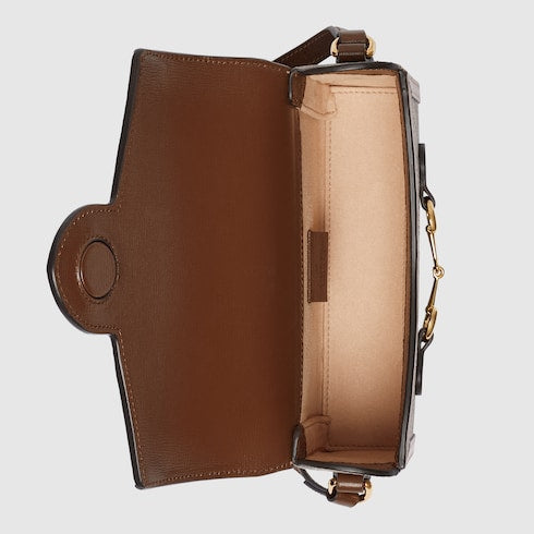 Gucci Horsebit 1955 mini bag - beige and dark brown GG Supreme