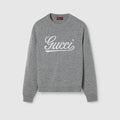 Wool sweater with Gucci intarsia - grey