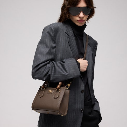 Gucci Diana small tote bag - dark taupe leather