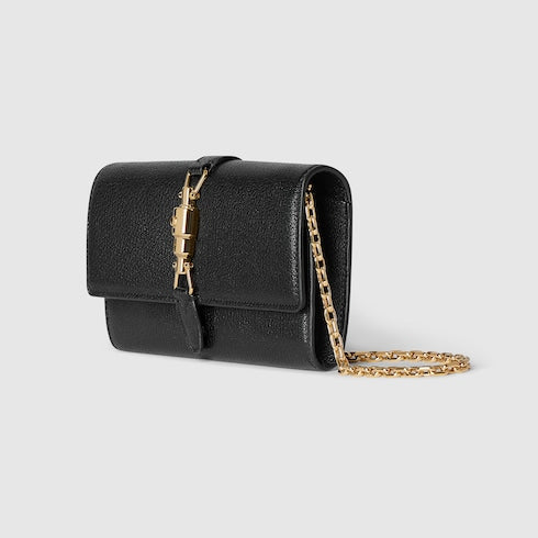 Gucci Jackie wallet on chain - black leather