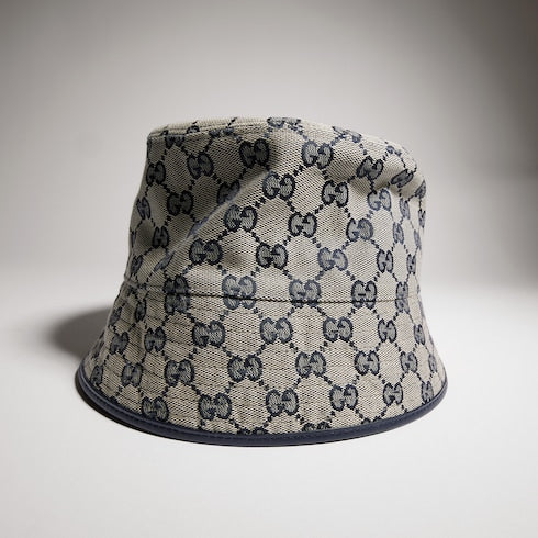 GG cotton canvas bucket hat - beige and blue