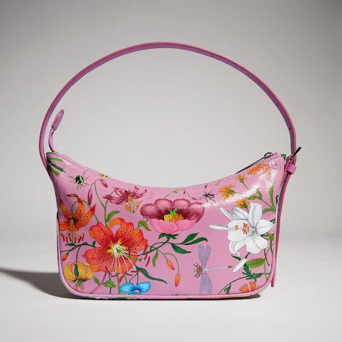 Lady Lunetta small shoulder bag - pink and multicolor canvas