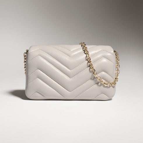 GG Marmont mini shoulder bag - light grey leather