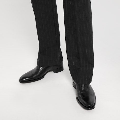 Men's lace-up shoe - black leather