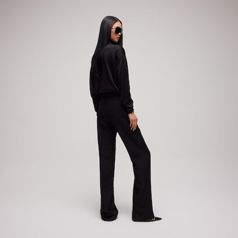 Linen blend pants - black