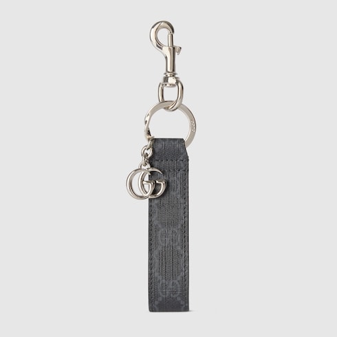 GG keychain with Double G - black Supreme canvas