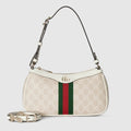 Ophidia small shoulder bag - beige and white GG fabric