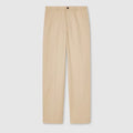Cotton twill pants with embroidery - sand