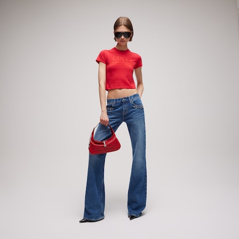 Jackie Slim medium shoulder bag - red leather
