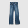 Stretch cotton denim with Horsebit - blue