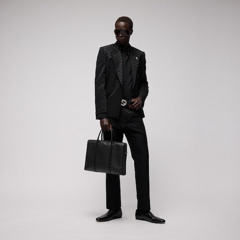 Gucci Essence Classic medium briefcase - black GG canvas