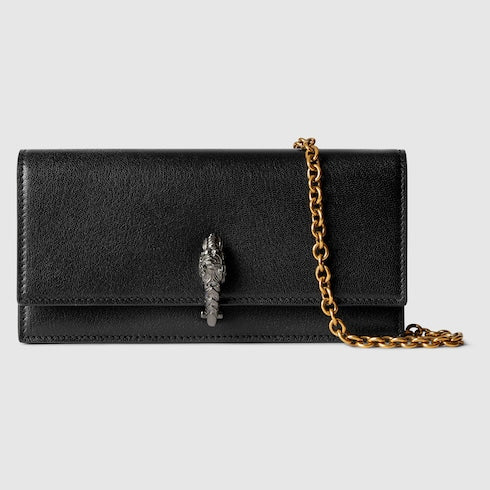 Dionysus wallet on chain - black leather