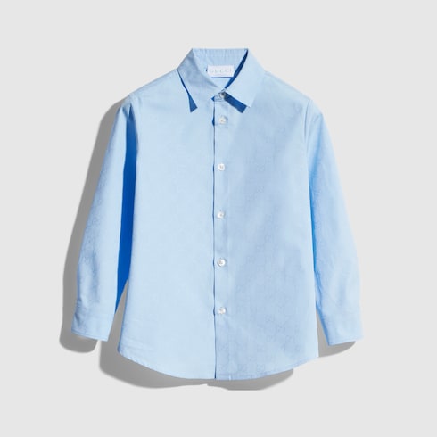 Children's GG poplin shirt - light blue