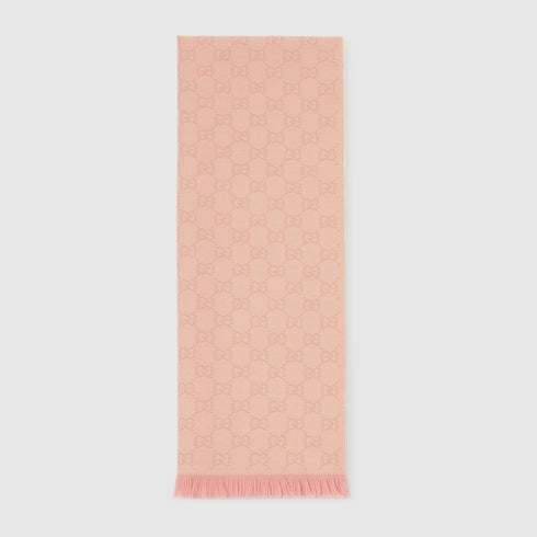 GG wool scarf - light pink and pink