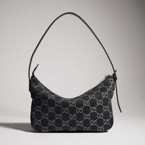 Lady Lunetta small shoulder bag - black GG denim