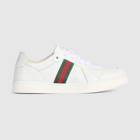 Children's Stretch low top sneaker - white leather