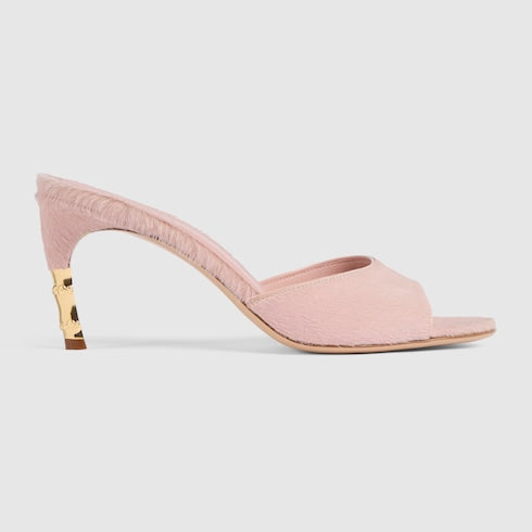 Women's Castello slide - light pink calf hair